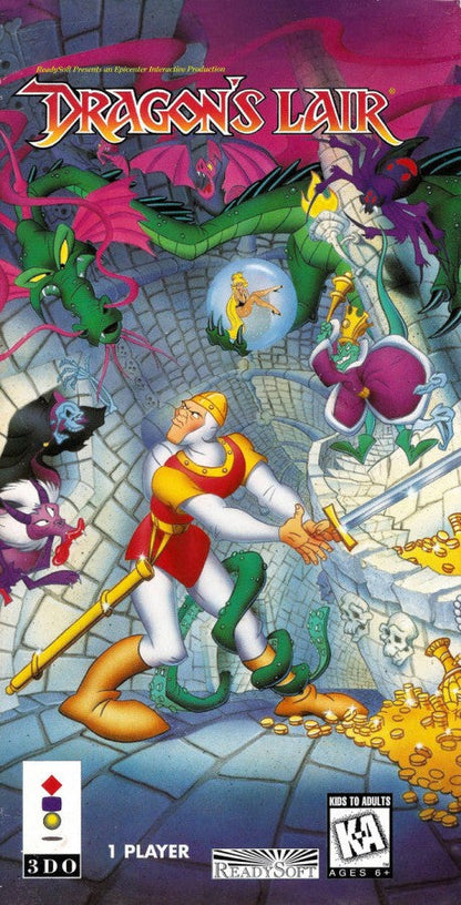 Dragon’s Lair cover art for Panasonic 3DO (3DO) interactive animated adventure video game