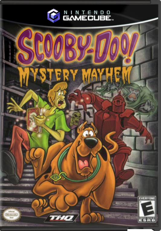 Scooby-Doo Mystery Mayhem GameCube game featuring cartoon-style adventure gameplay with puzzle solving and spooky mysteries front cover