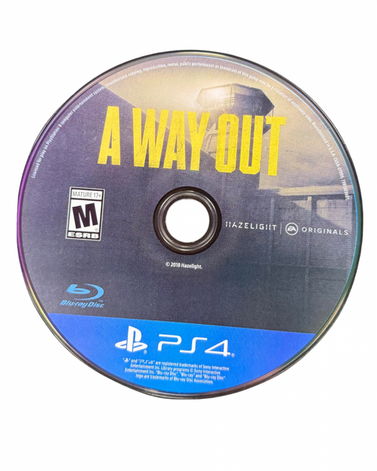 A Way Out for PS4 featuring cooperative story-driven action and split-screen prison escape gameplay disc