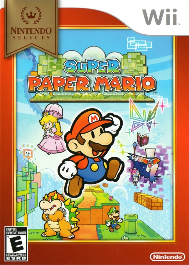 Super Paper Mario [Nintendo Selects] – Nintendo Wii (Wii) action-adventure platformer role-playing video game cover art