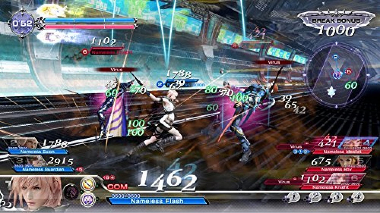 Dissidia Final Fantasy NT Steelbook Edition for PlayStation 4, gameplay for a fighting action video game with team-based battles, Final Fantasy characters, arena combat, and competitive multiplayer gameplay