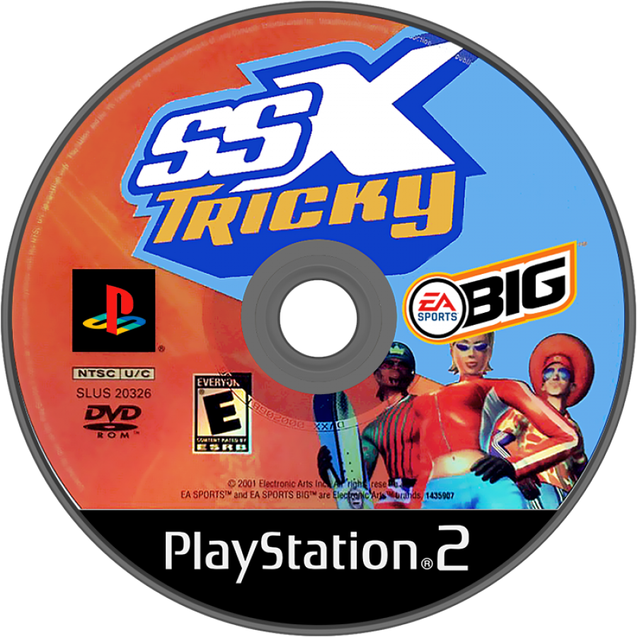SSX Tricky – PlayStation 2 (PS2) video game disc, arcade snowboarding.