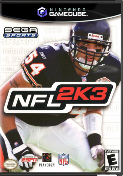NFL 2K3 cover art for Nintendo GameCube (GC) football sports video game