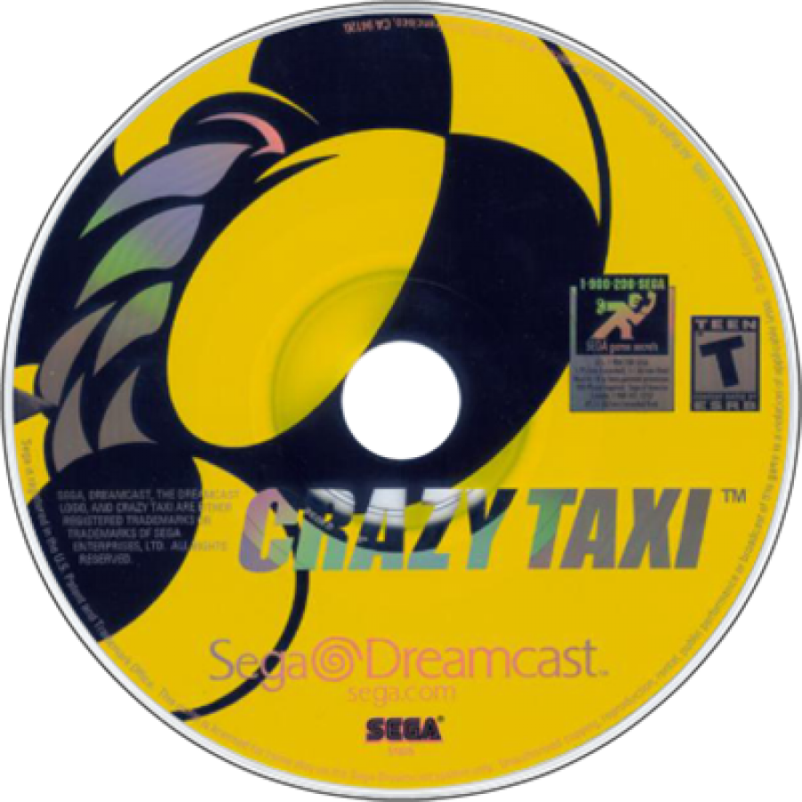 Crazy Taxi disc art for Sega Dreamcast (DC) video game