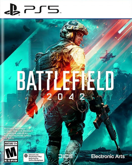 Battlefield 2042 cover art for PlayStation 5 (PS5) first-person shooter video game
