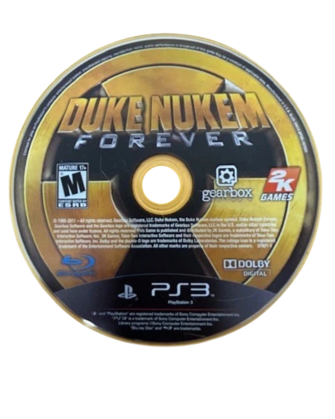 Duke Nukem Forever disc for PlayStation 3 (PS3) video game