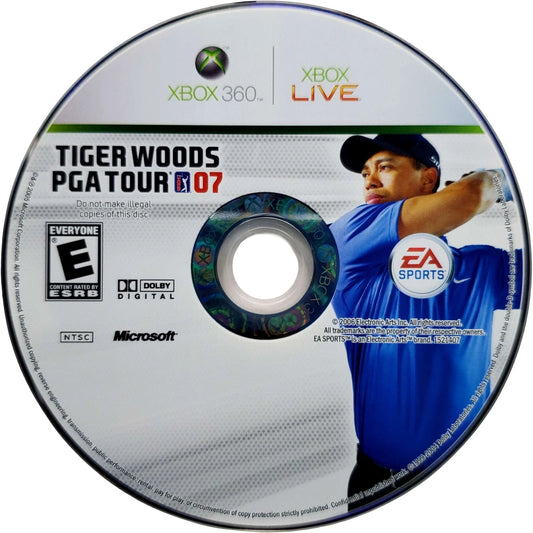 Tiger Woods PGA Tour 07 disc for Xbox 360 (X360) golf sports video game