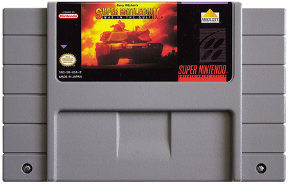 Super Battletank War in the Gulf cartridge for Super Nintendo Entertainment System (SNES) retro video game