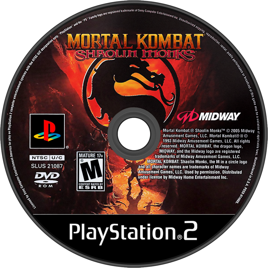 Mortal Kombat Shaolin Monks PlayStation 2 (PS2) beat em up action video game disc
