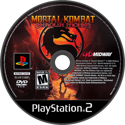 Mortal Kombat Shaolin Monks PlayStation 2 (PS2) beat em up action video game disc
