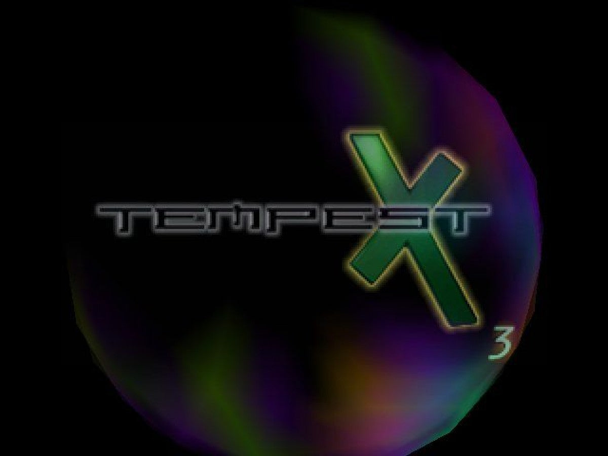 Tempest X3 retro sci-fi arcade shooter game for PlayStation 1 (PS1) title screen
