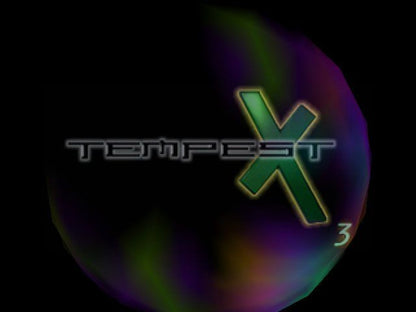 Tempest X3 retro sci-fi arcade shooter game for PlayStation 1 (PS1) title screen