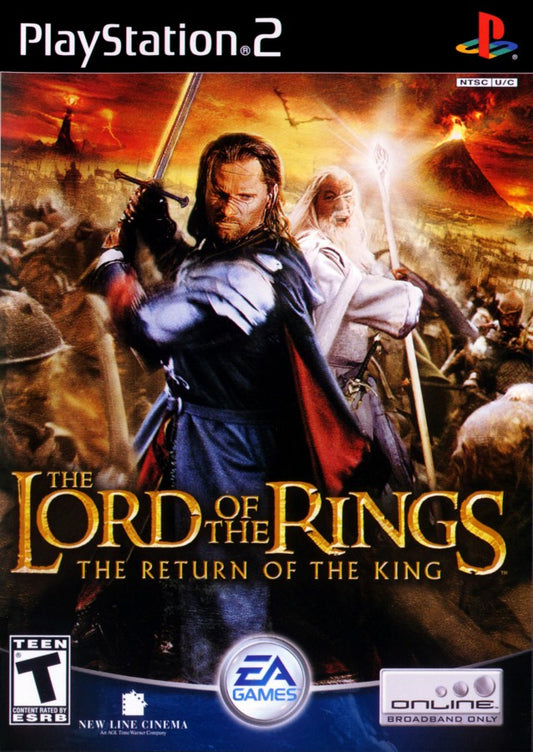 The Lord of the Rings: Return of the King – PlayStation 2 (PS2) video game cover image, action hack-and-slash.