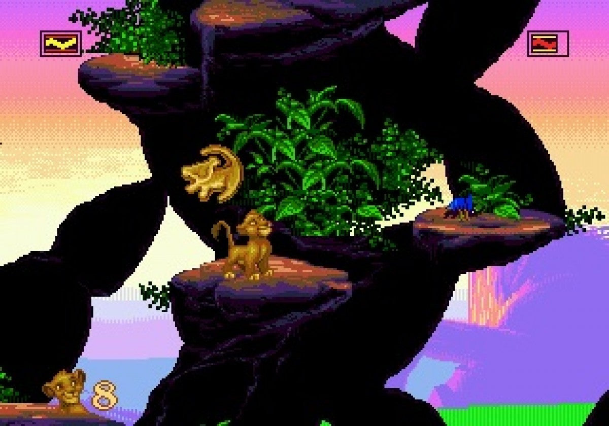 Disney’s The Lion King for Sega Genesis with classic side-scrolling platform adventure based on the animated film gameplay