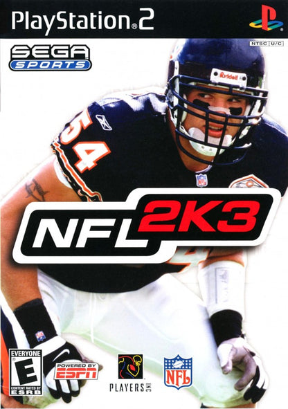 NFL 2K3 retro PlayStation 2 video game NFL 2K3 football sports simulation realistic gameplay NFL teams multiplayer franchise mode console title PlayStation 2 release cover art
