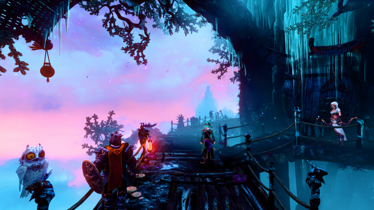Trine Series 1–3 Nintendo Switch inspired design featuring fantasy puzzle platform adventure collection aesthetic magical heroes cooperative gameplay physics based challenges enchanting fairytale worlds and side scrolling exploration across three classic journeys presentation gameplay
