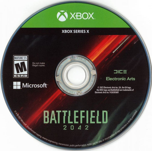 Battlefield 2042 disc for Xbox Series X (XSX) first-person shooter video game