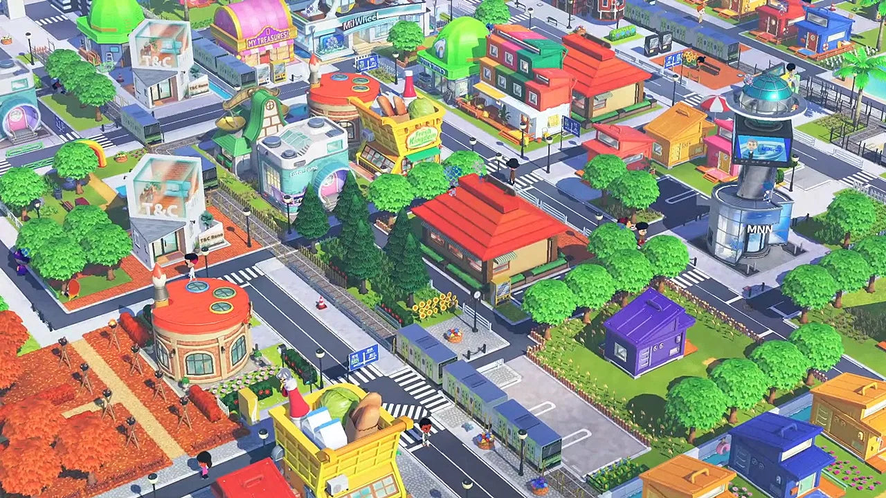 TomoDachi Life: Living the Dream for Nintendo Switch (NS) featuring a quirky life sim where you create Mii characters build relationships and watch unpredictable island style interactions unfold; customize outfits voices and personalities then enjoy mini games events and hilarious social drama as your cast lives out their dream life on Switch gameplay screenshot