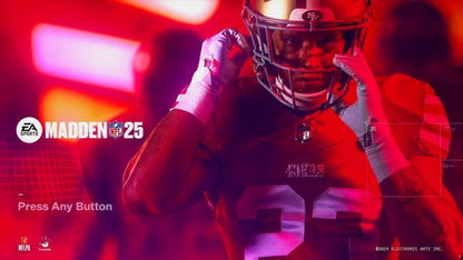 Madden NFL 25 title screen for Playstation 5 (PS5) sports video game