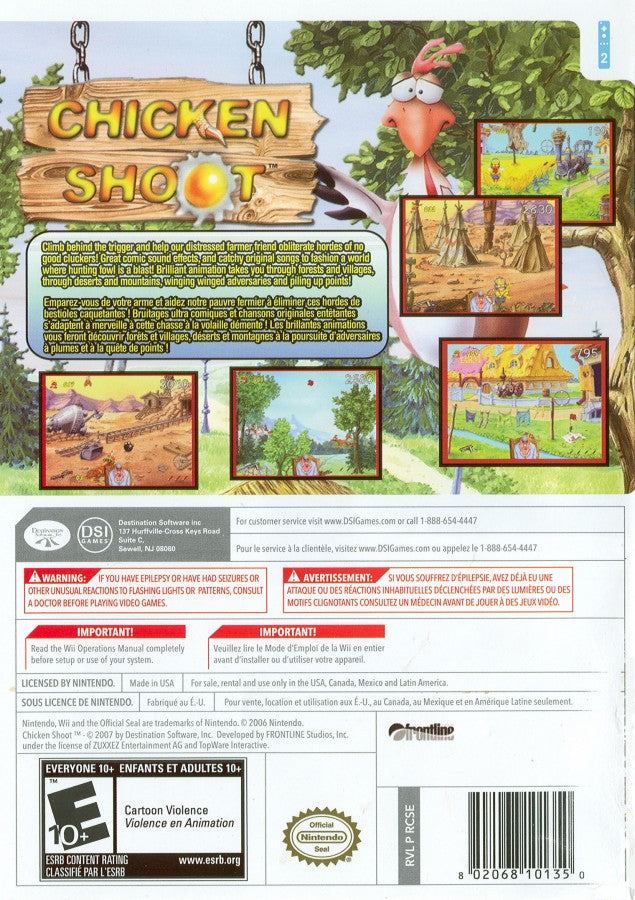 Chicken Shoot back cover art for Nintendo Wii (Wii) video game