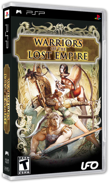 Warriors of the Lost Empire PlayStation Portable PSP for action role playing video game fans featuring hack and slash combat ancient Roman fantasy settings powerful weapons character abilities dungeon exploration challenging enemies boss battles and classic portable RPG adventure collectible gaming appeal box art