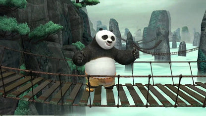Kung Fu Panda and LEGO Indiana Jones The Original Adventures Combo Pack game for the Xbox 360 featuring two family friendly titles with action adventure gameplay including LEGO style puzzle platforming as Indiana Jones and martial arts combat as Po with cooperative play and story driven levels across both games gameplay 