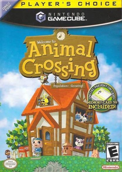 Animal Crossing [Player's Choice, with Memory Card] cover art for GameCube (GC) life simulation video game