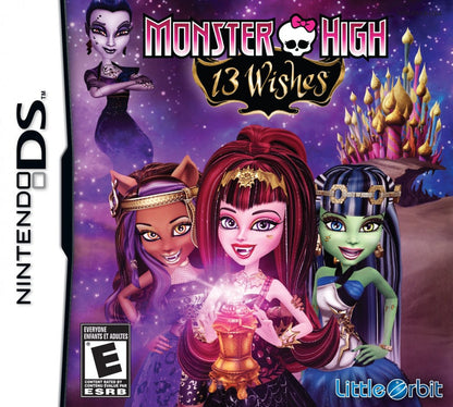 Monster High: 13 Wishes cover art for Nintendo DS (DS) fantasy adventure video game
