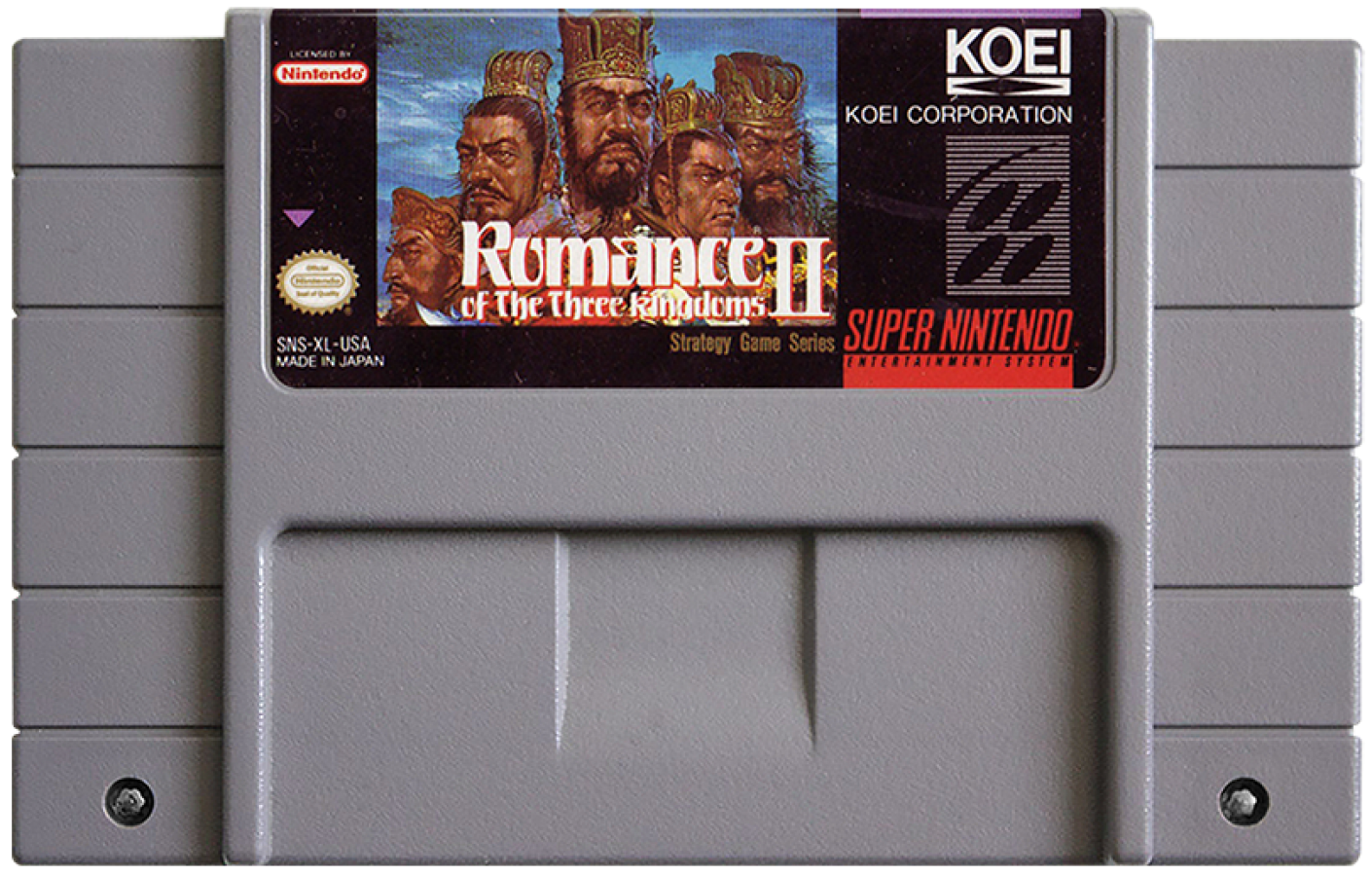 Romance of the Three Kingdoms II retro SNES video game Romance of the Three Kingdoms historical strategy simulation tactical warfare empire management turn based gameplay console title Super Nintendo release cartridge