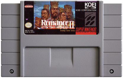 Romance of the Three Kingdoms II retro SNES video game Romance of the Three Kingdoms historical strategy simulation tactical warfare empire management turn based gameplay console title Super Nintendo release cartridge