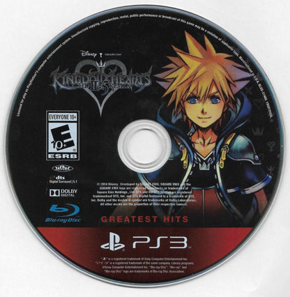 Kingdom Hearts HD 2.5 Remix Greatest Hits disc for PlayStation 3 collection game