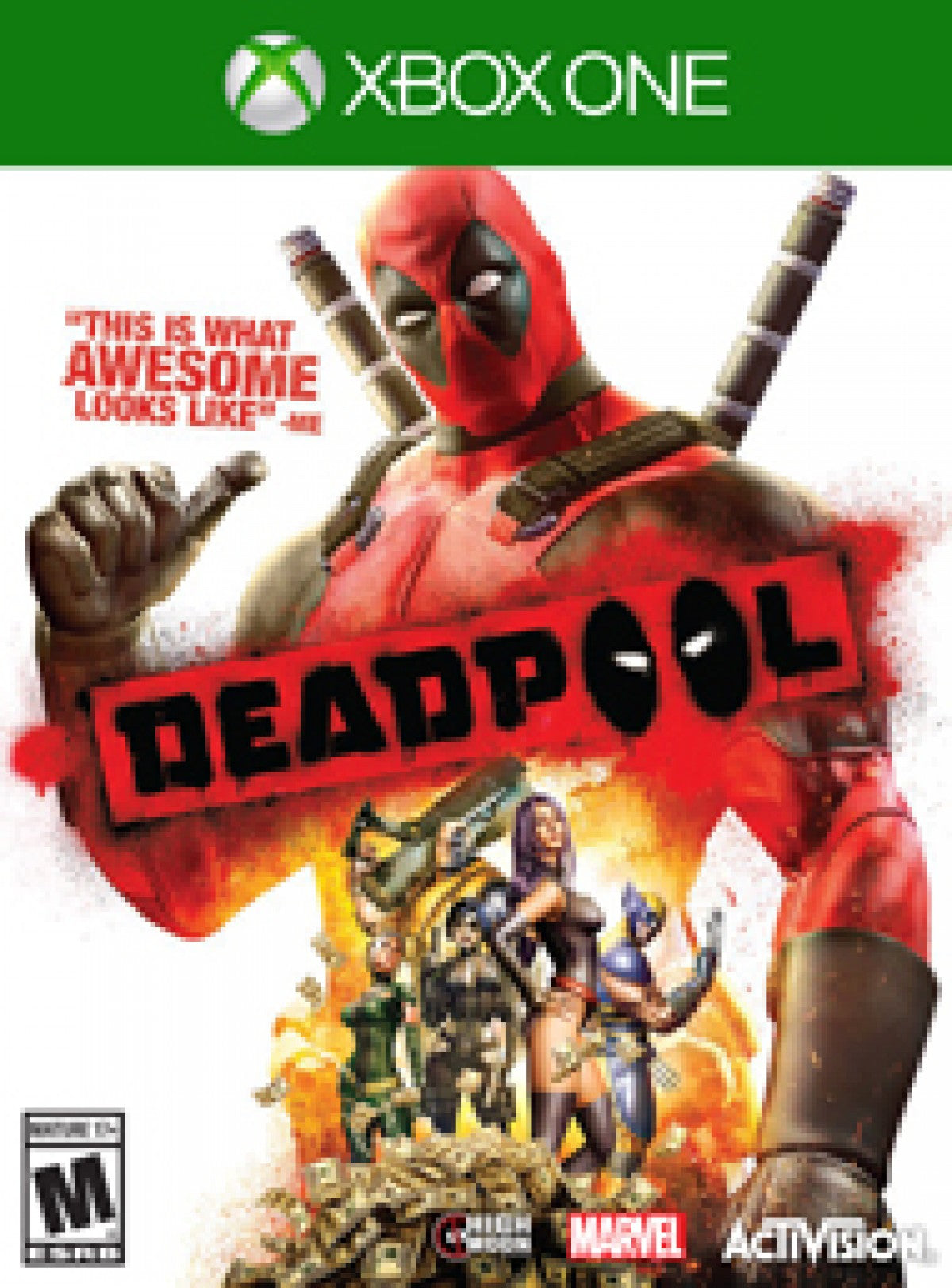 Deadpool – Xbox One: Hack and slash through explosive missions as the Merc with a Mouth in this action-packed superhero adventure front cover