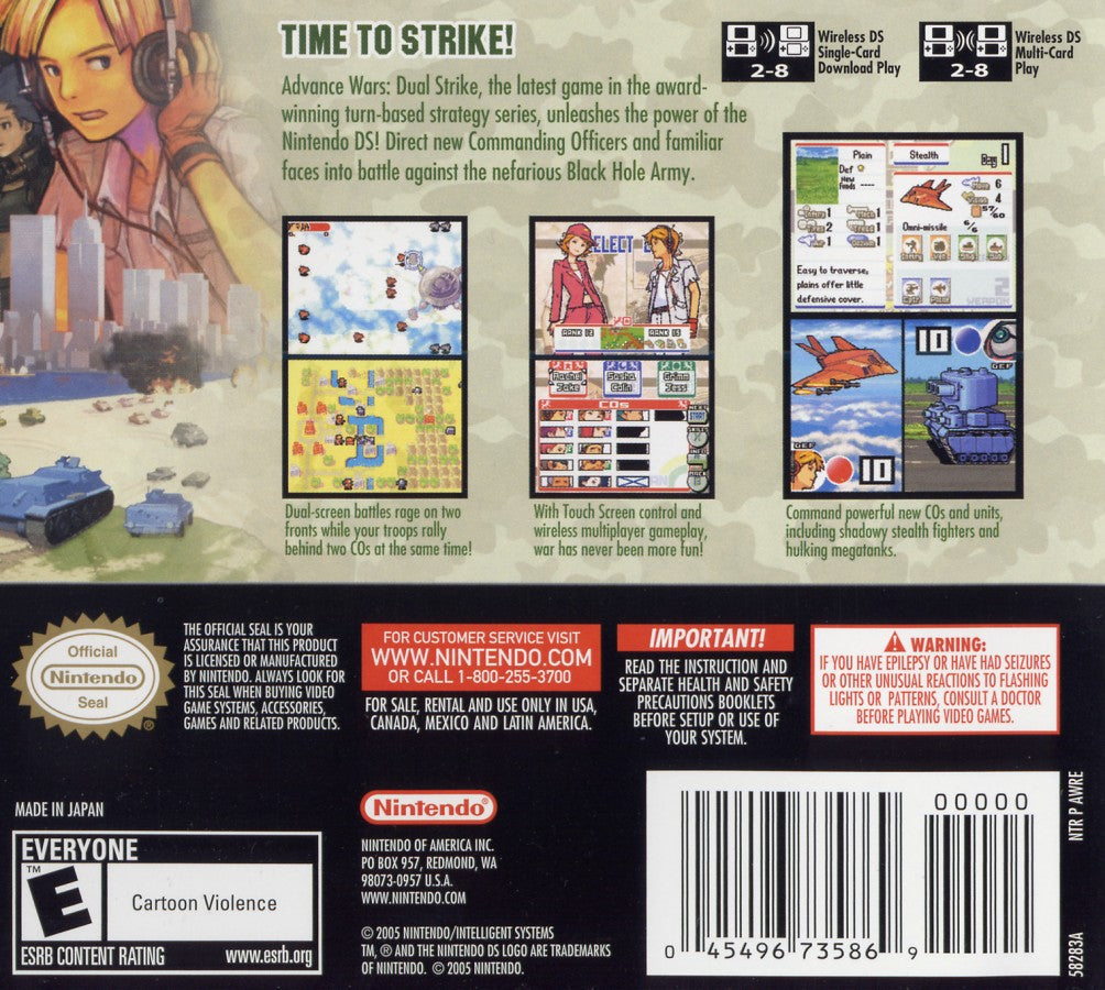 Advance Wars: Dual Strike back cover art for Nintendo DS (DS) video game