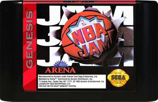 NBA Jam Sega Genesis retro video game arcade sports basketball cartridge (1993)
