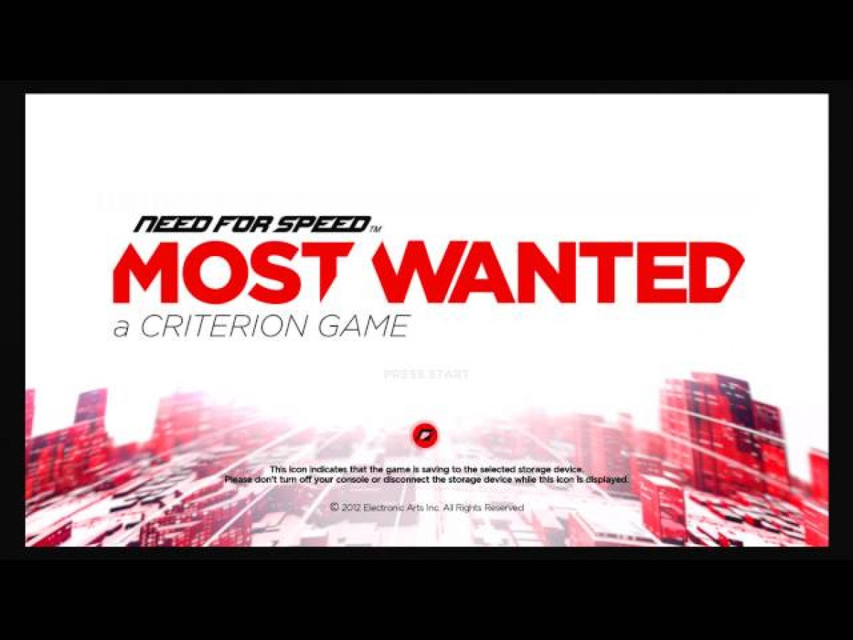 Need for Speed: Most Wanted title screen for Nintendo Wii U (WiiU) video game