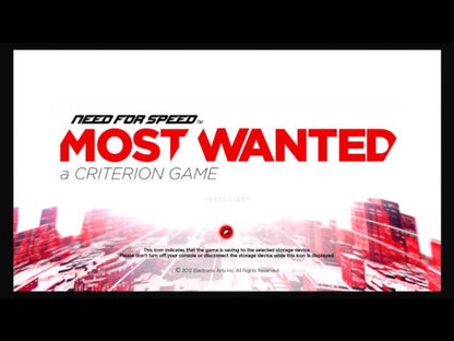 Need for Speed: Most Wanted title screen for Nintendo Wii U (WiiU) video game