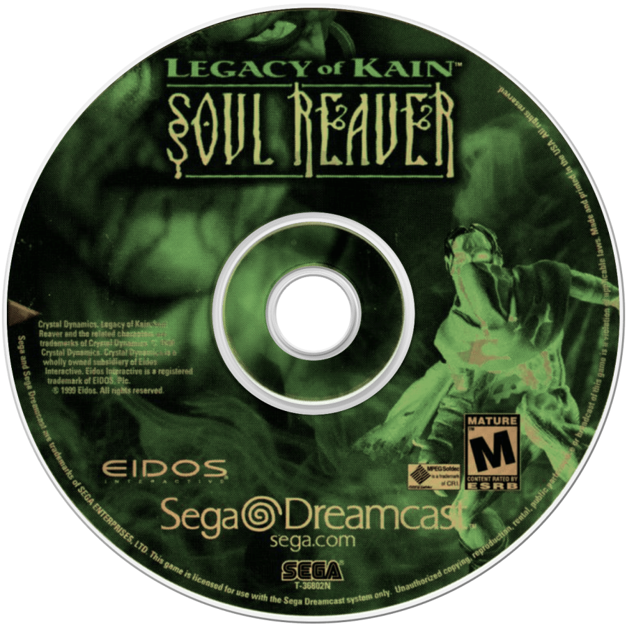 Legacy of Kain Soul Reaver Sega Dreamcast DC for retro video game enthusiasts featuring dark fantasy action adventure gameplay vampire themed storytelling exploration puzzle solving supernatural abilities combat mechanics gothic atmosphere classic Dreamcast collectible gaming appeal disc