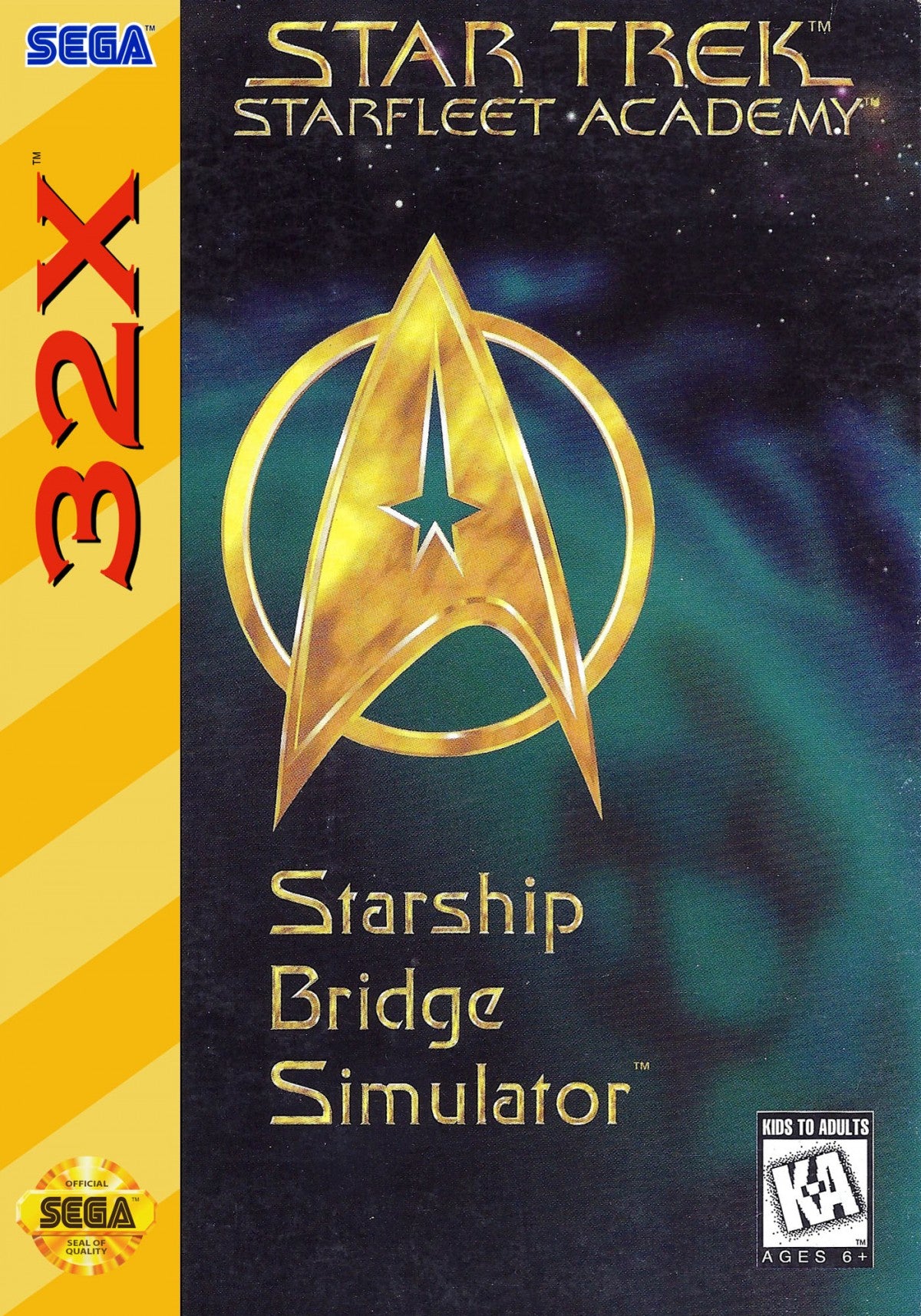 Star Trek: Starfleet Academy Sega 32X Star Trek Starfleet Academy space combat simulator space flight training missions starship piloting missions 90s sci fi space game retro 32X title cover art