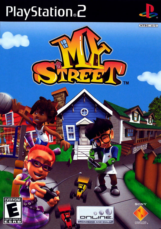 My Street for PlayStation 2 party mini game collection featuring neighborhood competitions multiplayer modes arcade style challenges family friendly gameplay cover
