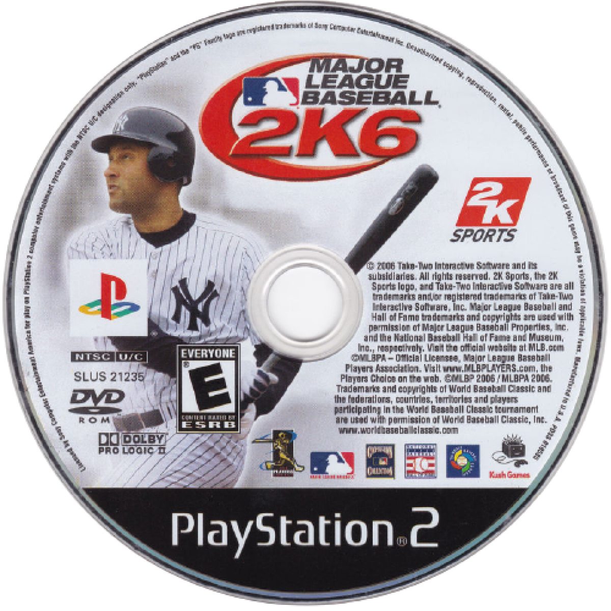 Major League Baseball 2K6 disc for PlayStation 2 (PS2) retro baseball video game