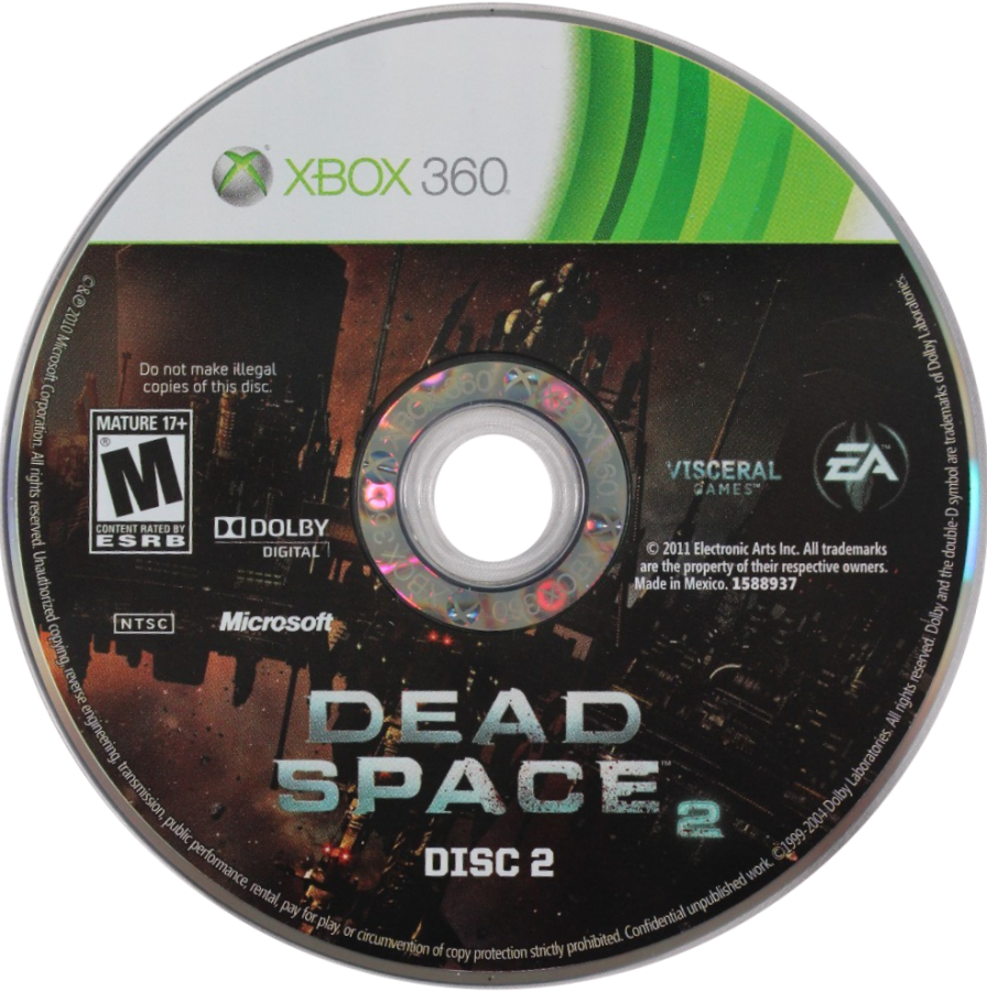 Dead Space 2 disc for Xbox 360 (X360) survival horror video game