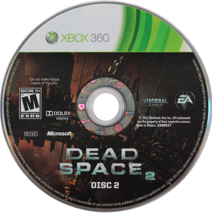Dead Space 2 disc for Xbox 360 (X360) survival horror video game