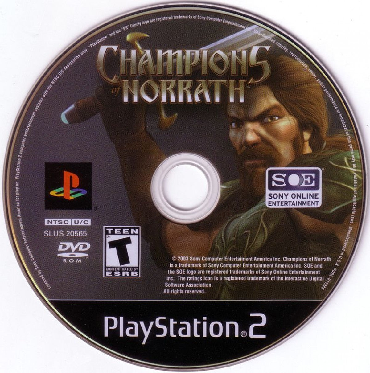 Champions of Norrath for PlayStation 2 with fantasy action-RPG and cooperative dungeon-crawling theme disc