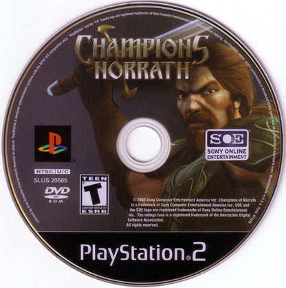 Champions of Norrath for PlayStation 2 with fantasy action-RPG and cooperative dungeon-crawling theme disc