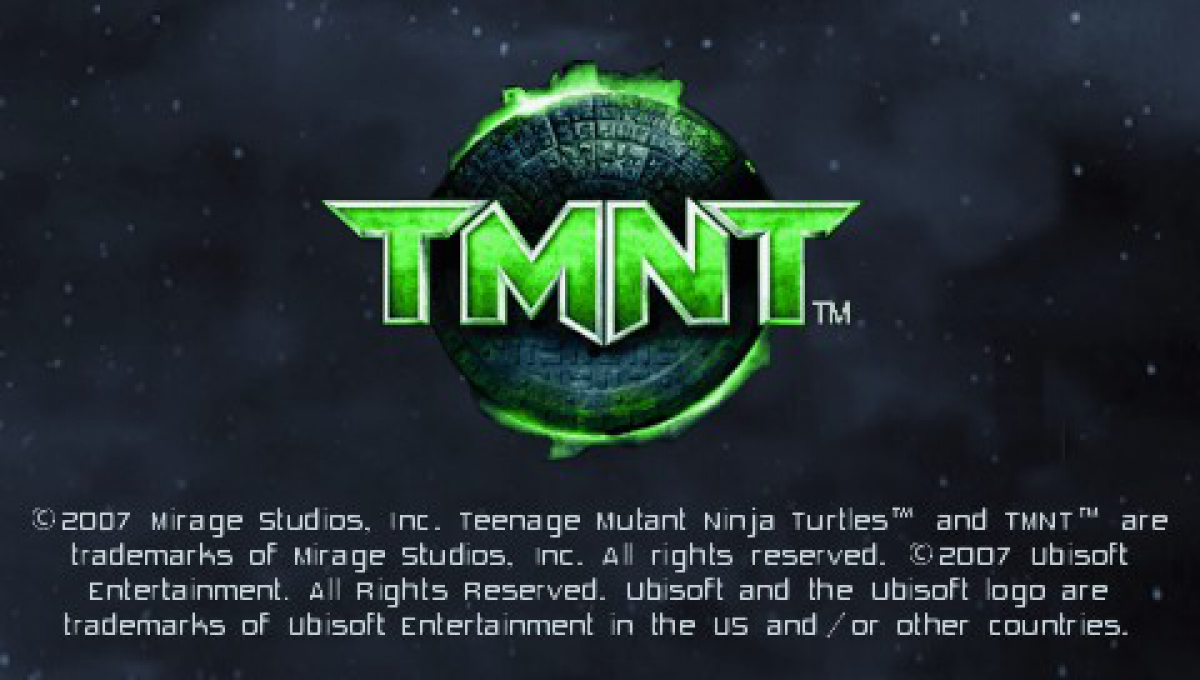 Teenage Mutant Ninja Turtles PlayStation Portable PSP video game, action brawler, beat ’em up gameplay, classic TMNT franchise title screen