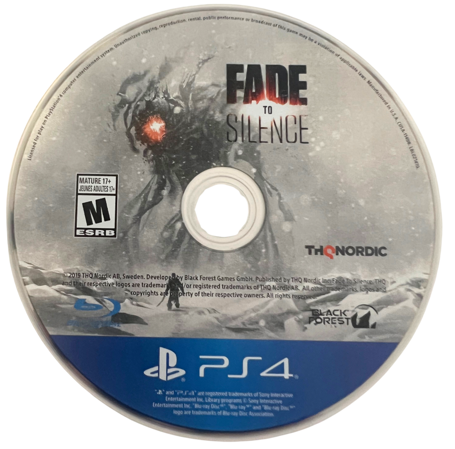 Fade to Silence retro PlayStation 4 video game Fade to Silence survival horror post apocalyptic exploration crafting action adventure console title PlayStation 4 release disc