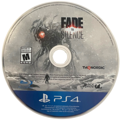 Fade to Silence retro PlayStation 4 video game Fade to Silence survival horror post apocalyptic exploration crafting action adventure console title PlayStation 4 release disc
