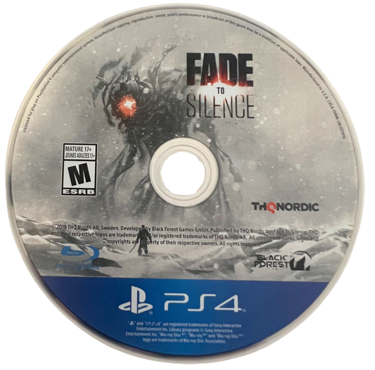 Fade to Silence retro PlayStation 4 video game Fade to Silence survival horror post apocalyptic exploration crafting action adventure console title PlayStation 4 release disc