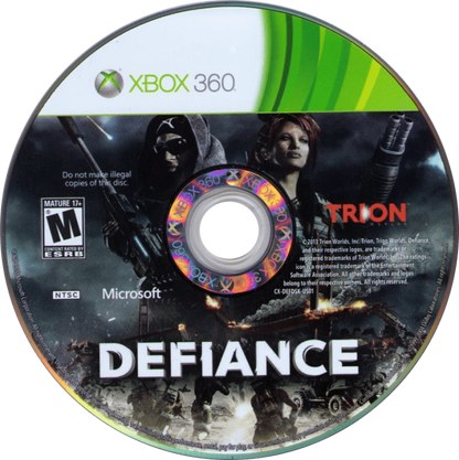 Defiance disc for Xbox 360 (X360) sci-fi MMO shooter video game