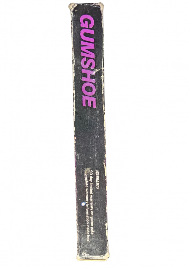 Gumshoe 5 Screw Nintendo Entertainment System NES video game featuring light gun shooting gameplay side scrolling action target shooting enemy encounters hostage rescue missions reflex challenges and classic 8 bit Nintendo gameplay retro video game collection collectible gaming appeal left side box